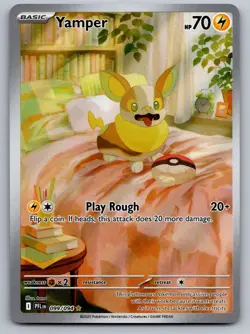 Yamper 099/094 Illustration Rare Phantasmal Flames Pokemon Holo Near Mint - Image 1