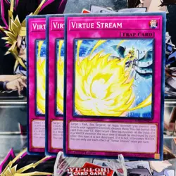 3x Yugioh Playset Virtue Stream MP25-EN421 Common 1st Ed Near Mint - Image 1
