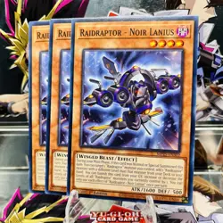 3x Yugioh Playset Raidraptor - Noir Lanius MP25-EN302 Common 1st Ed Near Mint - Image 1