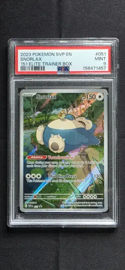 Pokemon 2023 SVP en Snorlax 151 Elite Trainer Box #51 Black Star PSA 9 - Image 1