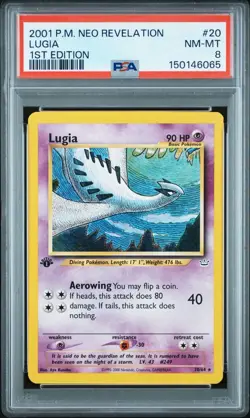 2001 Pokemon Neo Revelation - Lugia 1st Edition 20/64 PSA 8 - Image 1