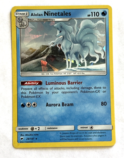 POKEMON CRACKED ICE HOLO 28/147 ALOLAN NINETALES BURNING SHADOWN - Image 1