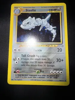 Pokemon Neo Genesis Steelix 15/111 Unlimited Holo Rare NEAR MINT PLUS, SWIRL! - Image 1