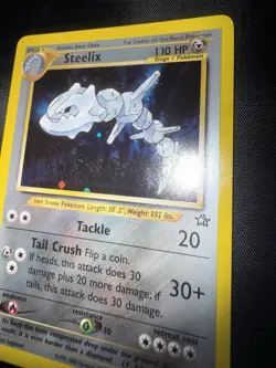 Pokemon Neo Genesis Steelix 15/111 Unlimited Holo Rare NEAR MINT PLUS, SWIRL! - Image 2