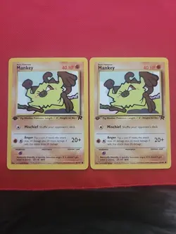 Pokemon: Mankey 1st Edition #61/82 Team Rocket 2000 Vintage WOTC - NM - I119 - Image 1