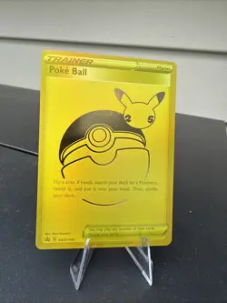 Pokemon Poke Ball Gold Celebrations Ultra Premium Limited Trainer Promo Card NM+ - Image 1