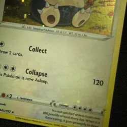 WHOLE SWIRL HEAVY BLEED 🌀💫 Snorlax 141/192 Rebel Cosmos Holo Pokemon Card - Image 3