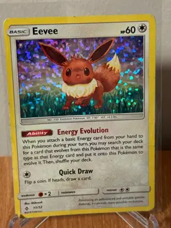 Eevee 101/149 Common SM Base Set Pokemon Reverse Holo Moderately Played - Image 1
