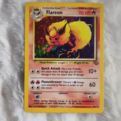 Pokemon Flareon Jungle 3/64 Holo Rare 1999 Stage 1 70 HP - Image 1