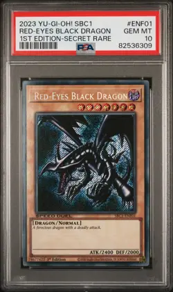 2023 1ST ED-SECRET RARE #ENF01 RED-EYES BLACK DRAGON PSA 10 - Image 1