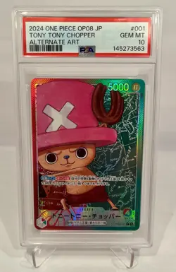 Tony Tony Chopper OP08-001 Leader Alt Art One Piece Card JAPANESE PSA 10 - Image 1