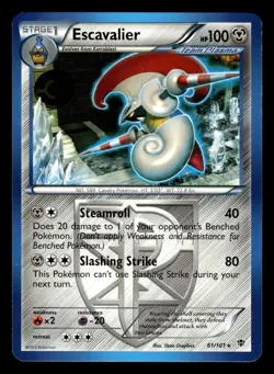 Escavalier 61/101 Rare BW Plasma Blast Pokemon Card - Image 1