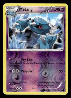 Metang 51/116 Reverse Holo BW Plasma Freeze Pokemon Card - Image 1
