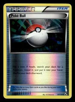 Poke Ball 97/114 Reverse Holo Black & White Base Pokemon Card - Image 1
