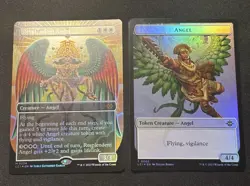 Resplendent Angel M 0334-Borderless-MTG: LCI + Angel Token-BOTH FOIL - Image 1