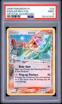 2006 POKEMON EX CRYSTAL GUARDIANS #22 KINGLER-REVERSE FOIL PSA 9 - Image 1