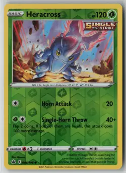 Heracross 006/198 Pokemon TCG Chilling Reign Reverse Holo Card (Light Play) LP 1 - Image 1