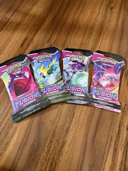 Pokemon TCG Sword And Shied Fusion Strike Hanger Packs Full Art Set Of 4 - Image 1