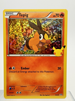 Tepig 13/25 Holo Pokemon Card 25th Anniversary McDonalds Promo 2021 NM - PTCG - Image 1