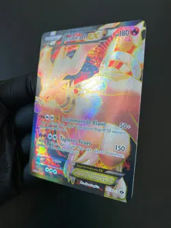 POKEMON RESHIRAM EX FULL ART ULTRA RARE 95/99 B&W NEXT DESTINIES GERMAN EX - Image 3