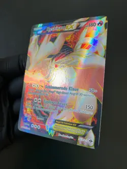 POKEMON RESHIRAM EX FULL ART ULTRA RARE 95/99 B&W NEXT DESTINIES GERMAN EX - Image 4