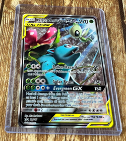 Promo Pokemon Card Holo Celebi & Venusaur GX Tag Team SM167 - Image 1
