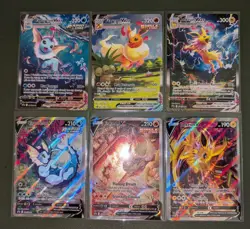 Vaporeon - Flareon - Jolteon VMAX & V Promo Art Lot - 6 Card Lot - Image 1