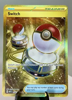 Switch 206/165 Pokemon Card TCG 151 Gold Hyper Rare Holo NM - Image 1