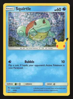 Squirtle 017/025 McDonald's 25th Anniversary Promo Holo Pokemon Near Mint - Image 1