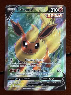 Pokemon Evolving Skies Flareon V 169/203 Full Art Holo Rare - Image 1