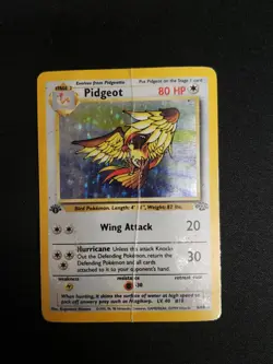 Pokemon TCG Pidgeot 1st Edition 8/64 Jungle Holo Rare Card WOTC 1999 DMG - Image 1