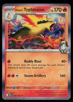 Ethan's Typhlosion 034/182 Rare Destined Rivals Pokemon Holo Near Mint - Image 1