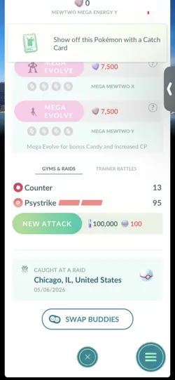 Pokemon Go Shiny Legendary Mewtwo ( Chicago Background) - Image 2