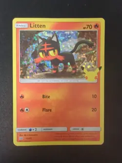 Pokemon TCG Litten #15 Holo Art Mc Donald's 2021 Promo LP - Image 1