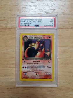 Pokemon PSA 7 NM 2000 Dark Charizard 1st Edition Team Rocket Holo Card - Image 1