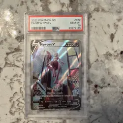 Pokemon Mewtwo V Full Art Ultra Rare Holo PSA 10 Pokemon GO 072/078 2022 - Image 1