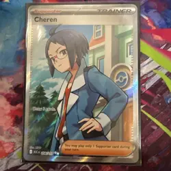 Cheren 258/217 Full Art Trainer Ultra Rare Holo Ascended Heroes Pokemon TCG - Image 1