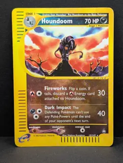 Houndoom 015/147 Aquapolis Reverse Holo Rare Pokemon TCG Nintendo MP+ - Image 1