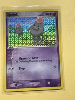 Spoink 76/107 Reverse Holo Stamped EX Deoxys Pokemon Card - Image 1