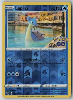 Lapras 023/078 Pokemon TCG Pokemon GO Card Reverse Holo Stamp (Light Play) LP 1 - Image 1
