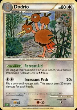 Dodrio 014/034 Holo Classic Collection Trading Card Game Classic Pokemon NM - Image 1