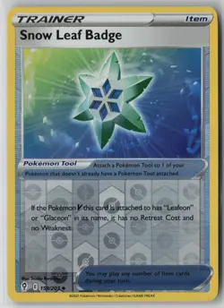 Snow Leaf Badge 159/203 Pokemon TCG Card Evolving Skies Reverse Holo Light Play1 - Image 1