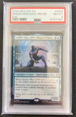 MTG Marvel Spider-man 2099 Miguel O’Hara Foil Mythic Creature SPE 0008 PSA8 - Image 1