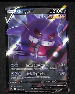 Gengar V 156 V Rare Pokemon Fusion Strike 264 Holo 2021 - Image 1