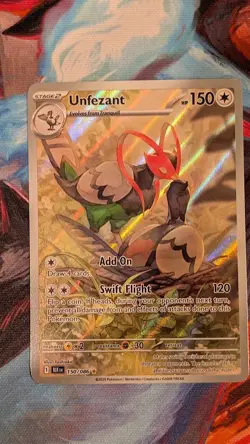 Unfezant 150/086 Holo Illustration Rare Pokemon TCG Sv: Black Bolt - Image 1