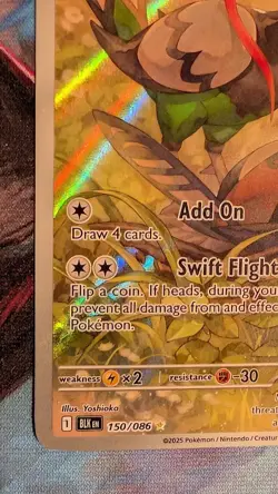 Unfezant 150/086 Holo Illustration Rare Pokemon TCG Sv: Black Bolt - Image 3