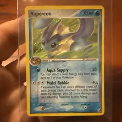 2005 Pokemon TCG Vaporeon 19/115 Holo Unseen Forces - Image 1