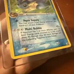 2005 Pokemon TCG Vaporeon 19/115 Holo Unseen Forces - Image 2