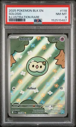 2025 POKEMON BLK EN-BLACK BOLT ILLUSTRATION RARE #118 SOLOSIS PSA 9 - Image 1