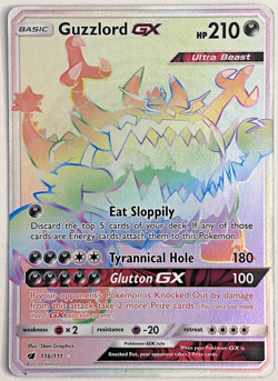 Guzzlord GX 116/111 Rainbow Secret Rare Pokemon TCG 2017 Crimson Invasion - LP - Image 1